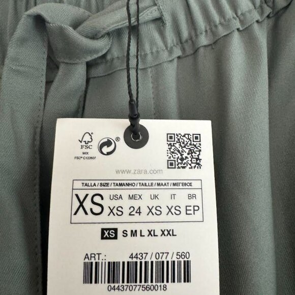 Brand New! Zara Drawstring Pant in Olive - Picture 7 of 8
